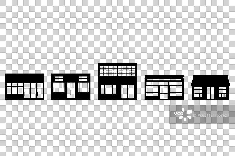 商店建筑设计套件图片素材