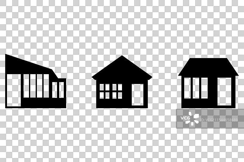 房屋建筑图标设计集图片素材