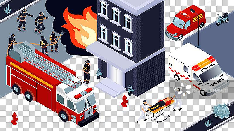 消防等距图图片素材