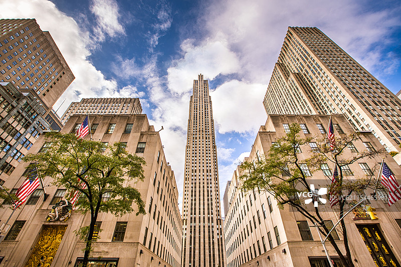 美国纽约曼哈顿金融中心的高楼大厦图片素材