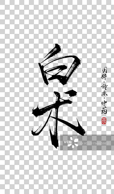 白术书法手写艺术字体（传统文化传承中医中药）图片素材