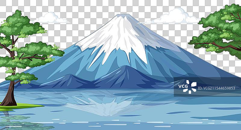 宁静的山湖景色图片素材