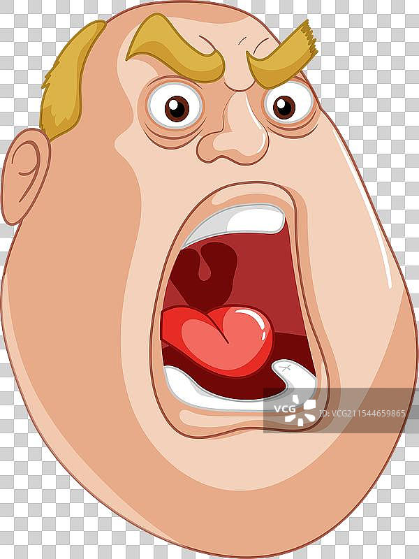 一个表情惊讶的男人的卡通画图片素材