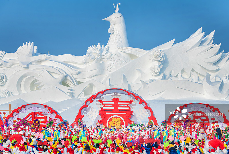 哈尔滨太阳岛雪博会东西南北贺新春晚会图片素材
