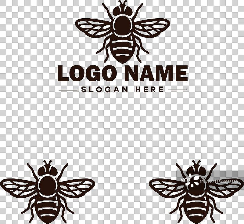 蜜蜂悬停飞虫标志图标，用于商业品牌应用图片素材