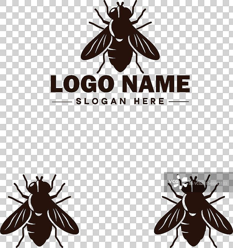 蜜蜂悬停飞虫标志图标，用于商业品牌应用图片素材