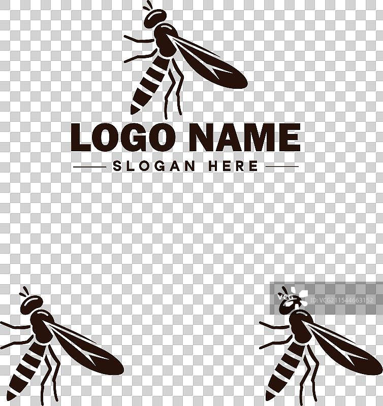 蜜蜂悬停飞虫标志图标，用于商业品牌应用图片素材