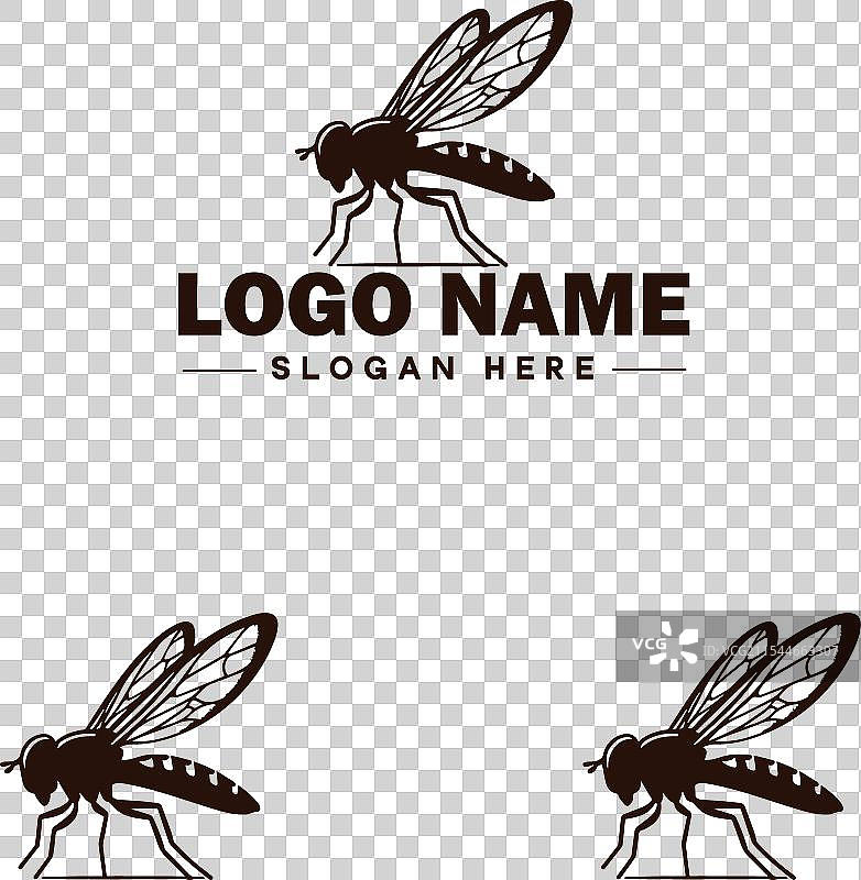 蜜蜂悬停飞虫标志图标，用于商业品牌应用图片素材