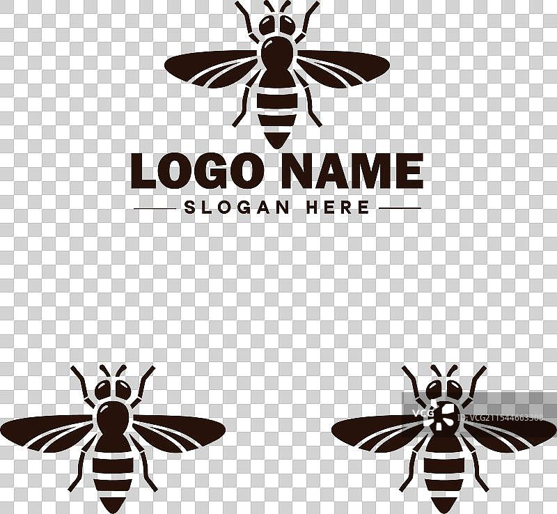 蜜蜂悬停飞虫标志图标，用于商业品牌应用图片素材