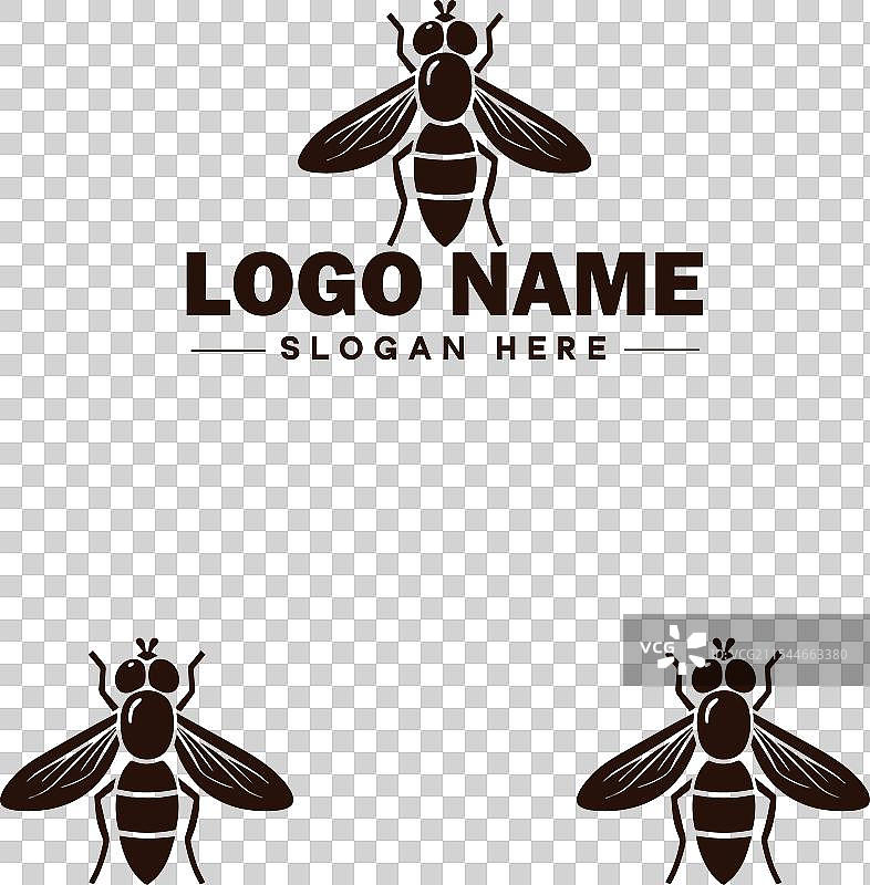 蜜蜂悬停飞虫标志图标，用于商业品牌应用图片素材