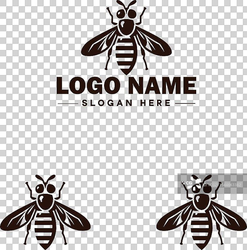 蜜蜂悬停飞虫标志图标，用于商业品牌应用图片素材