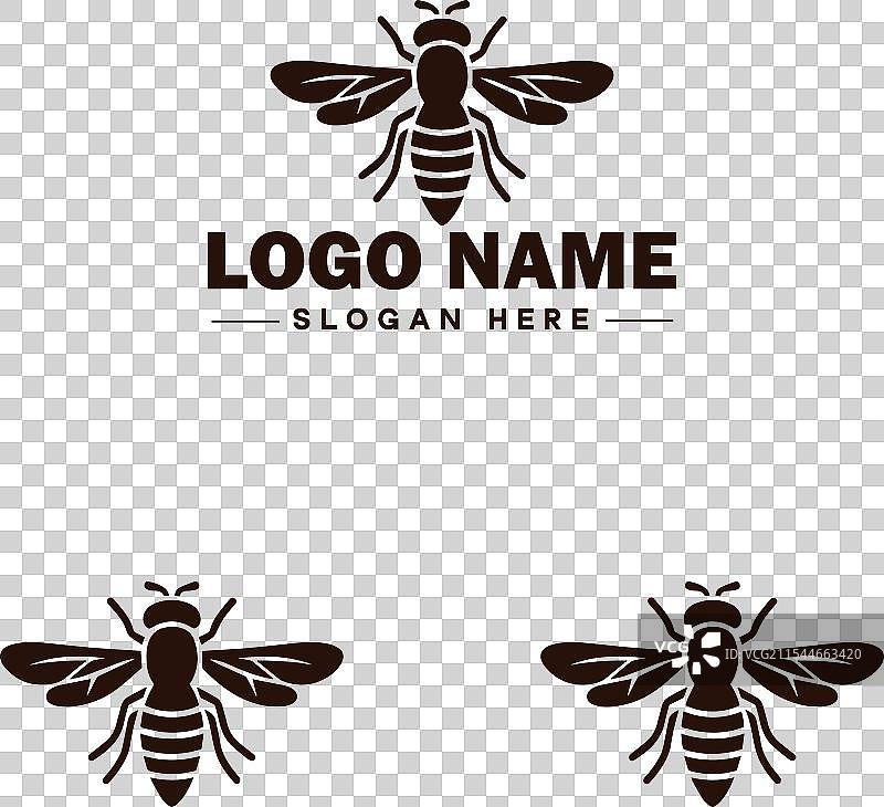 蜜蜂悬停飞虫标志图标，用于商业品牌应用图片素材