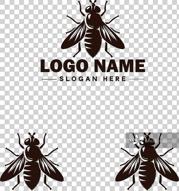 蜜蜂悬停飞虫标志图标，用于商业品牌应用图片素材