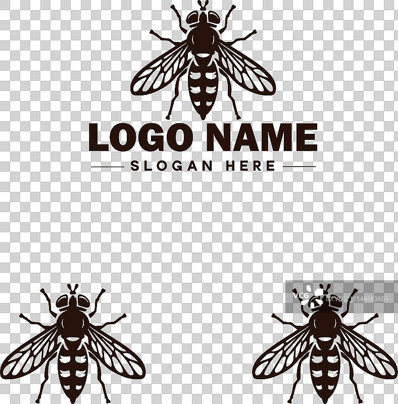 蜜蜂悬停飞虫标志图标，用于商业品牌应用图片素材