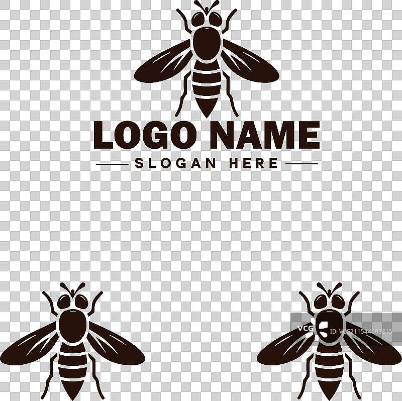 蜜蜂悬停飞虫标志图标，用于商业品牌应用图片素材