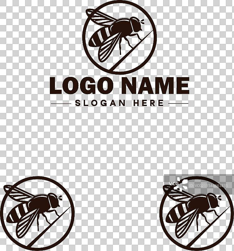 蜜蜂悬停飞虫标志图标，用于商业品牌应用图片素材