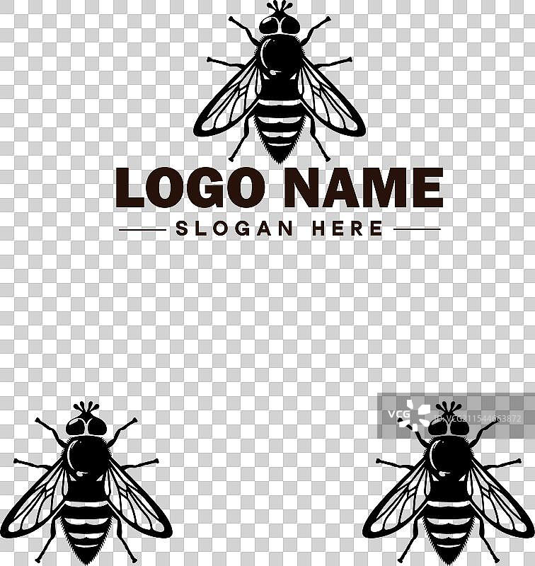 蜜蜂悬停飞虫标志图标，用于商业品牌应用图片素材