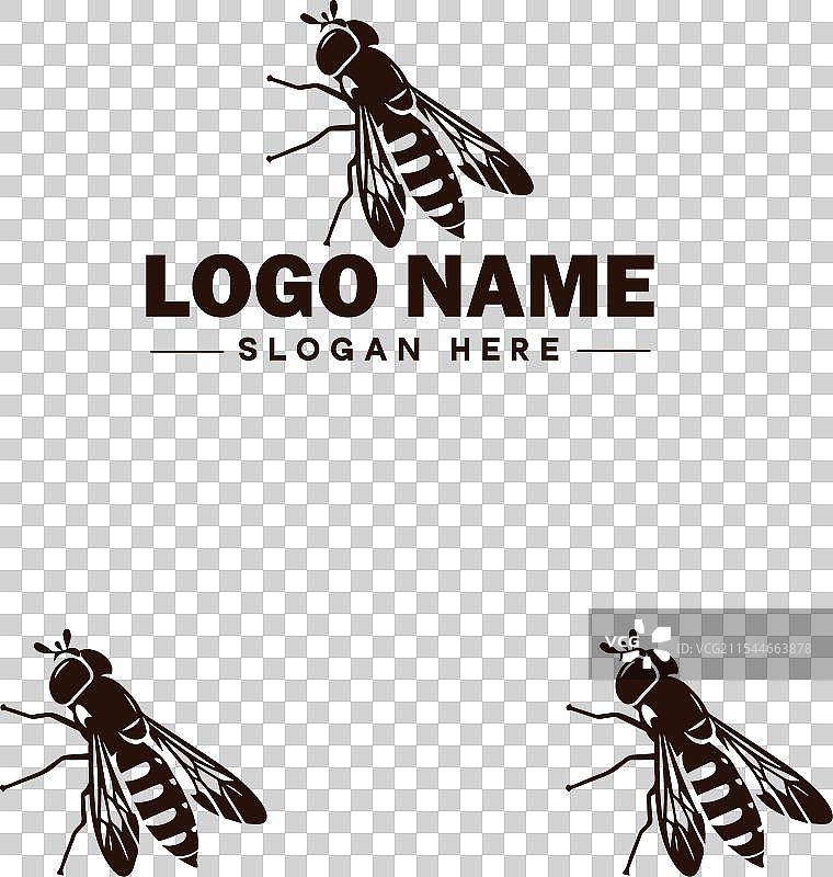 蜜蜂悬停飞虫标志图标，用于商业品牌应用图片素材