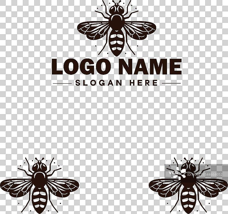 蜜蜂悬停飞虫标志图标，用于商业品牌应用图片素材