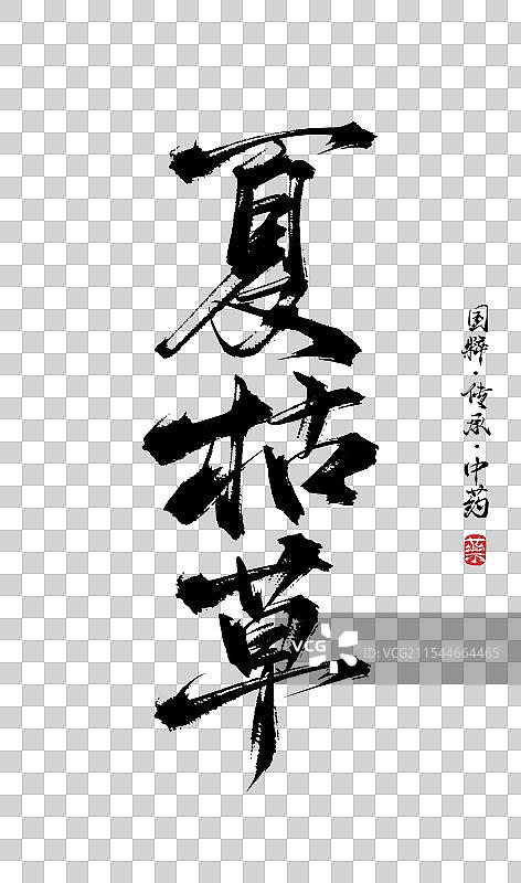 夏枯草书法手写艺术字体（传统文化传承中医中药）图片素材