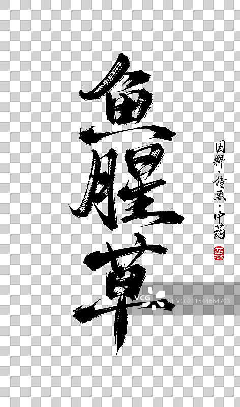 鱼腥草书法手写艺术字体（传统文化传承中医中药）图片素材