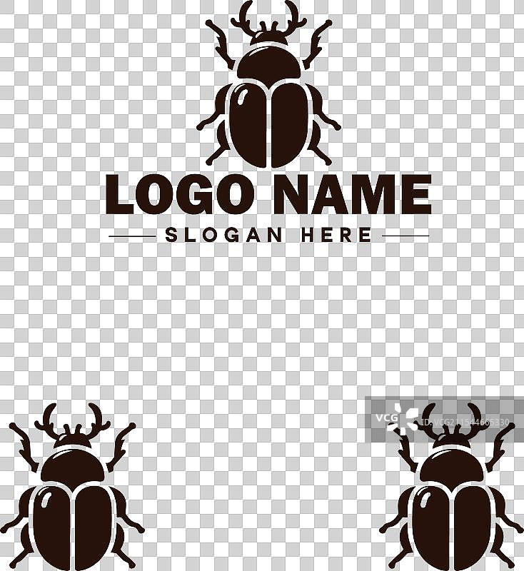 六月甲虫蜜蜂商标图标，用于商业品牌应用图片素材