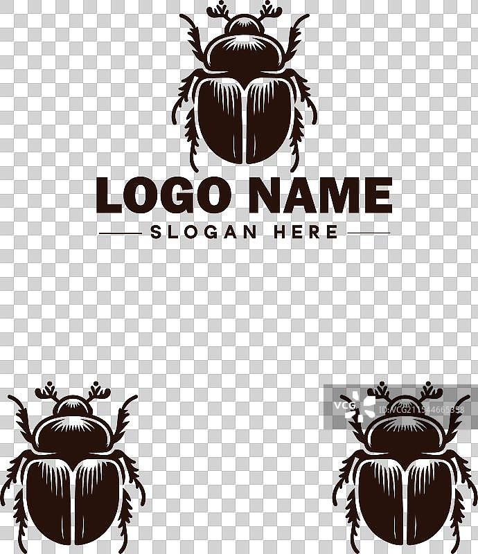 六月甲虫蜜蜂标志图标，用于商业品牌应用图片素材