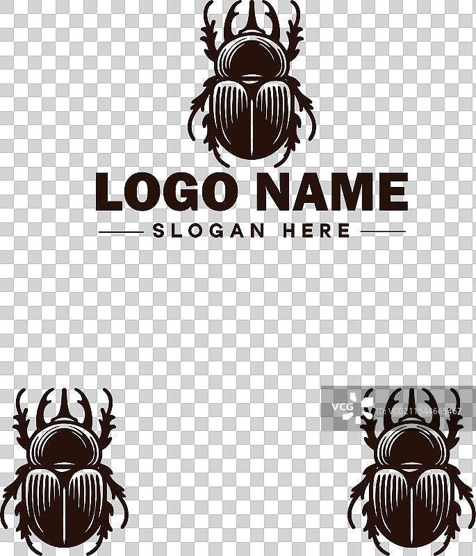 六月甲虫蜜蜂商标图标用于商业品牌应用图片素材