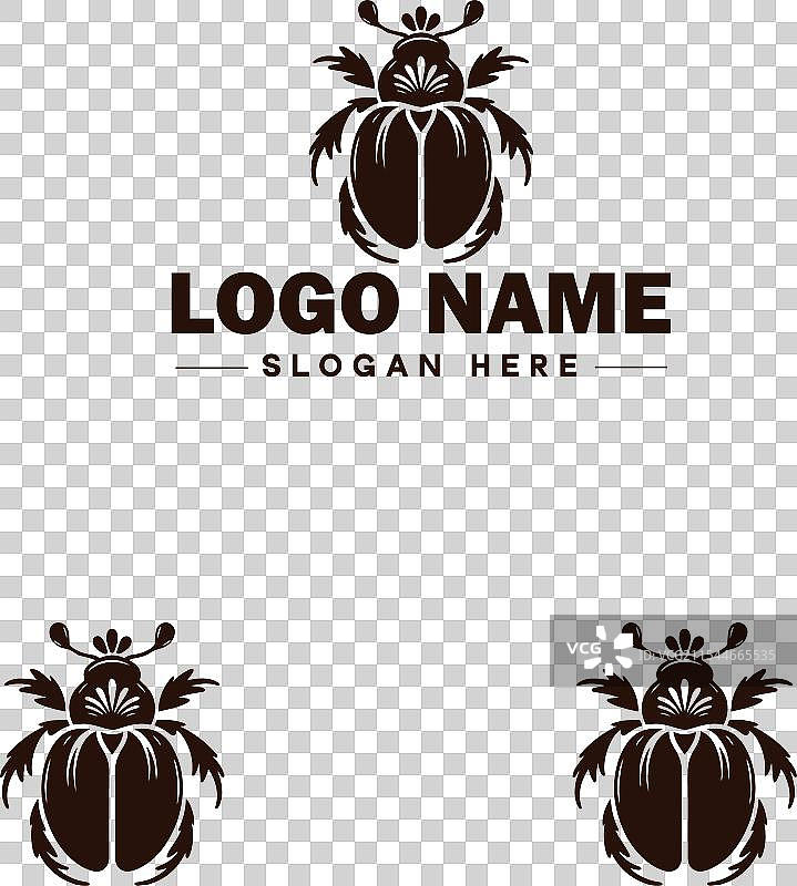 六月甲虫蜜蜂标志图标，用于商业品牌应用图片素材