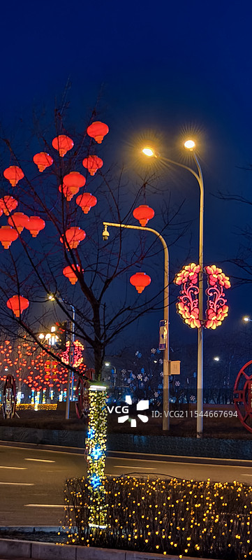 人民大街灯光秀图片素材