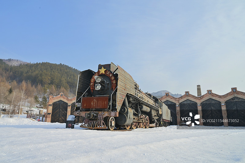 横道河子火车头图片素材