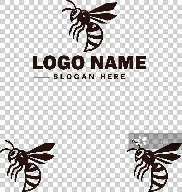 黄蜂蜜蜂商标图标，用于商业品牌应用图标图片素材