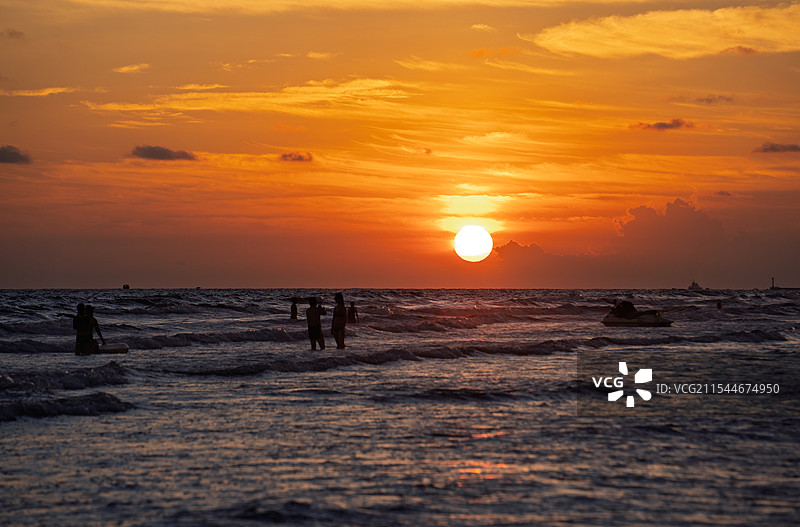 广西北海侨港日落风光图片素材