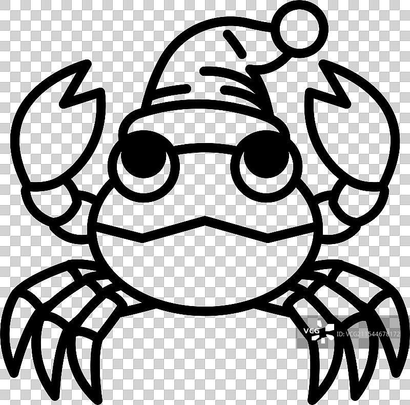 一只头戴圣诞老人帽的螃蟹图片素材