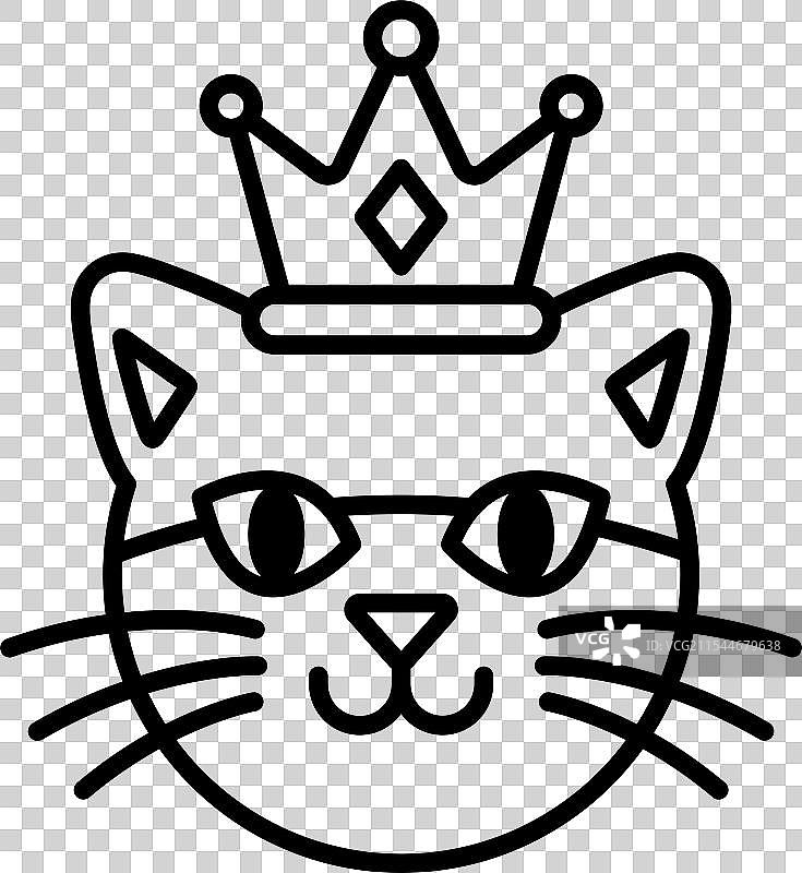 一只头戴王冠的卡通猫图片素材