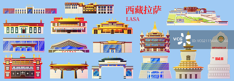 国潮风新中式西藏拉萨旅游景点建筑图片素材