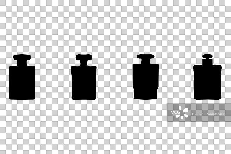 香水瓶轮廓图标集图片素材