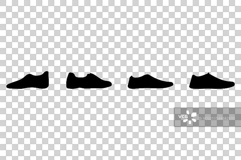 男鞋轮廓图标集图片素材