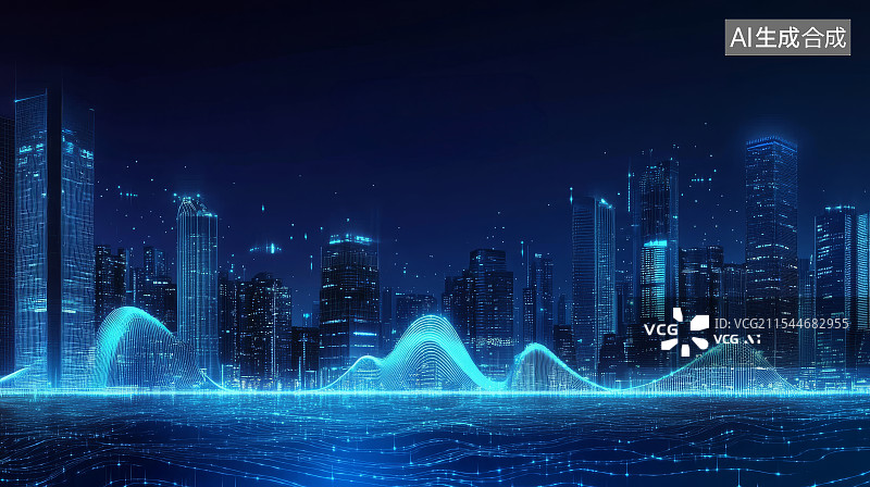 【AI数字艺术】未来科技，大数据，智慧城市图片素材
