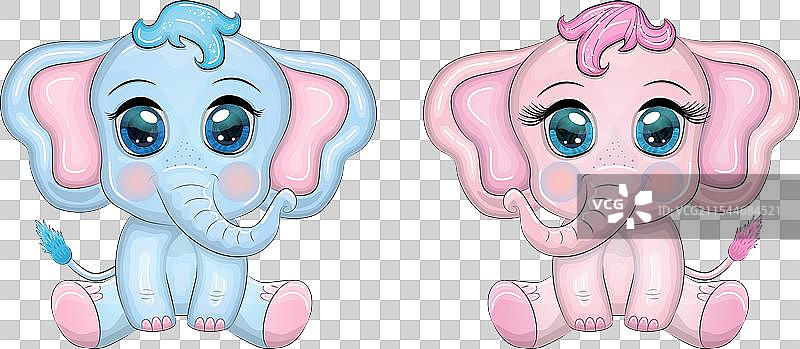 可爱的小象男孩的婴儿洗礼贺卡图片素材