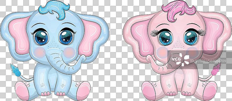 可爱的小象男孩的婴儿洗礼贺卡图片素材