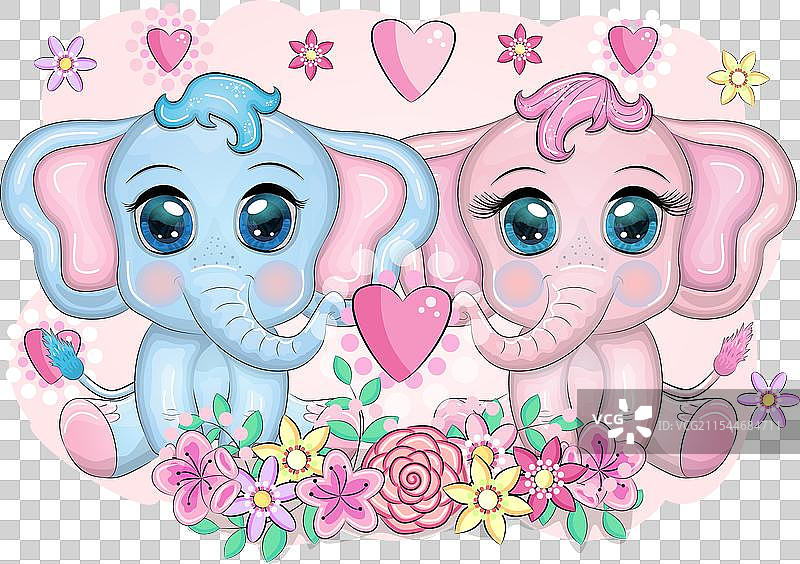 可爱的小象男孩的婴儿洗礼贺卡图片素材