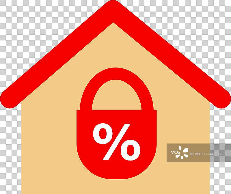 固定利率抵押贷款图标，固定和高利率图片素材