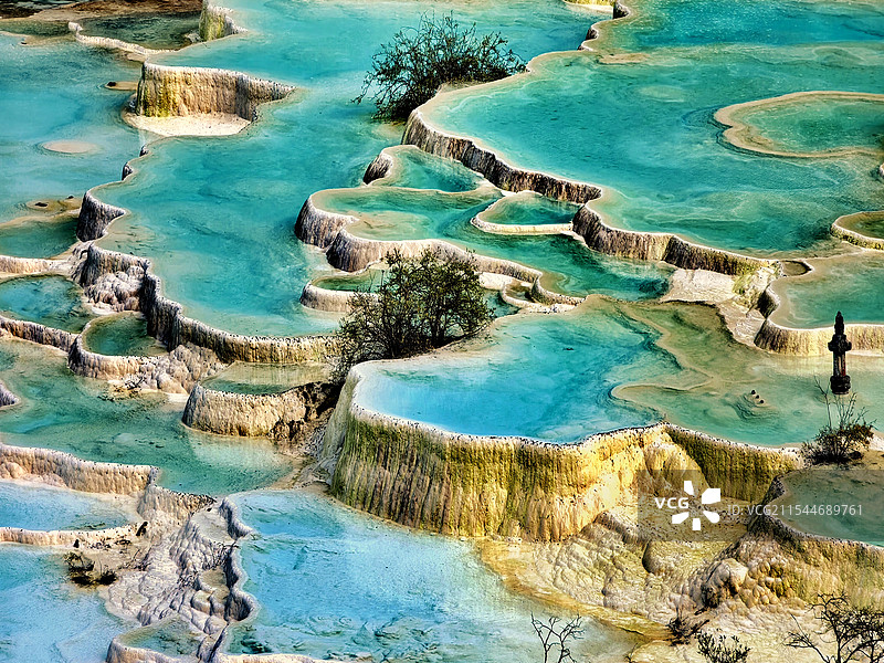 五彩池特写图片素材