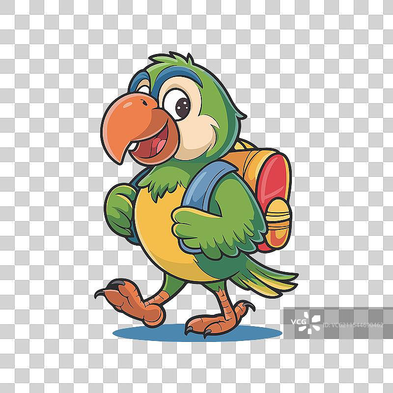 一幅卡通风格的鹦鹉画作图片素材