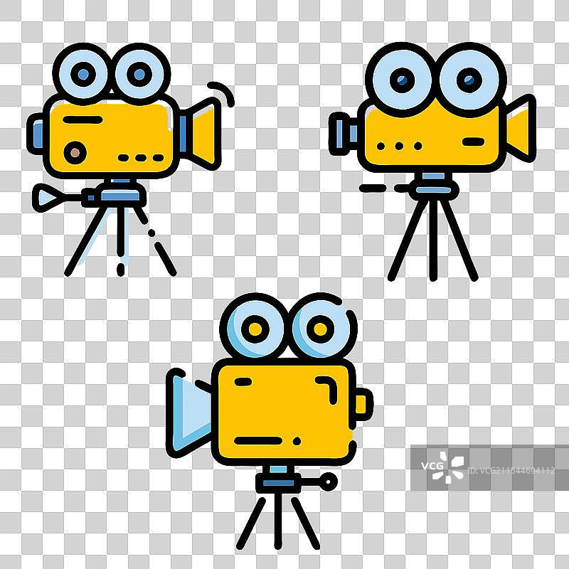 复古电影摄影机图标电影设备剪贴画图片素材