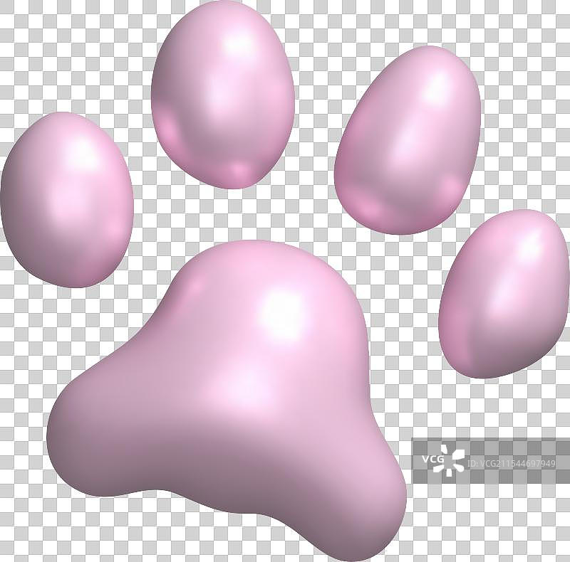 孤立的3D猫爪印图片素材