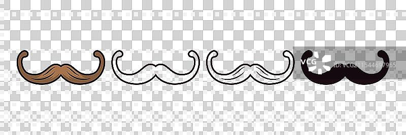 独立的胡子面具派对套装图片素材