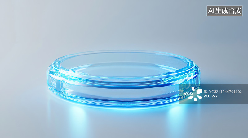 【AI数字艺术】简约透明蓝色圆环设计图片素材
