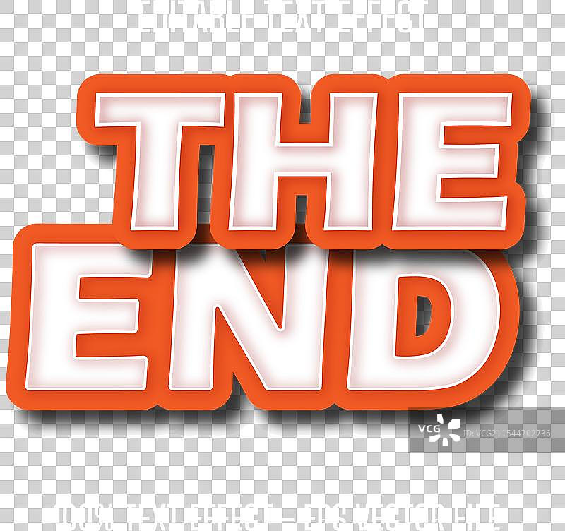 现代风格的结束文本效果图片素材